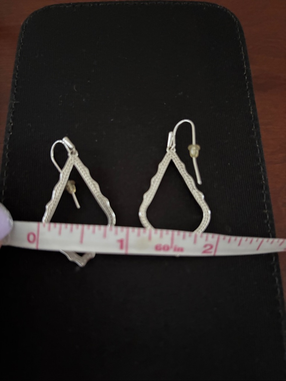 Kendra Scott Silver Open Textured Drop Earrings - Picture 6 of 6